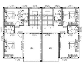 农村三层双拼房屋建筑施工设计图纸,带车库