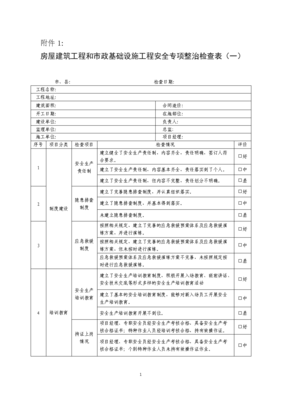 房屋建筑工程和市政基础设施工程安全专项整治检查表.doc